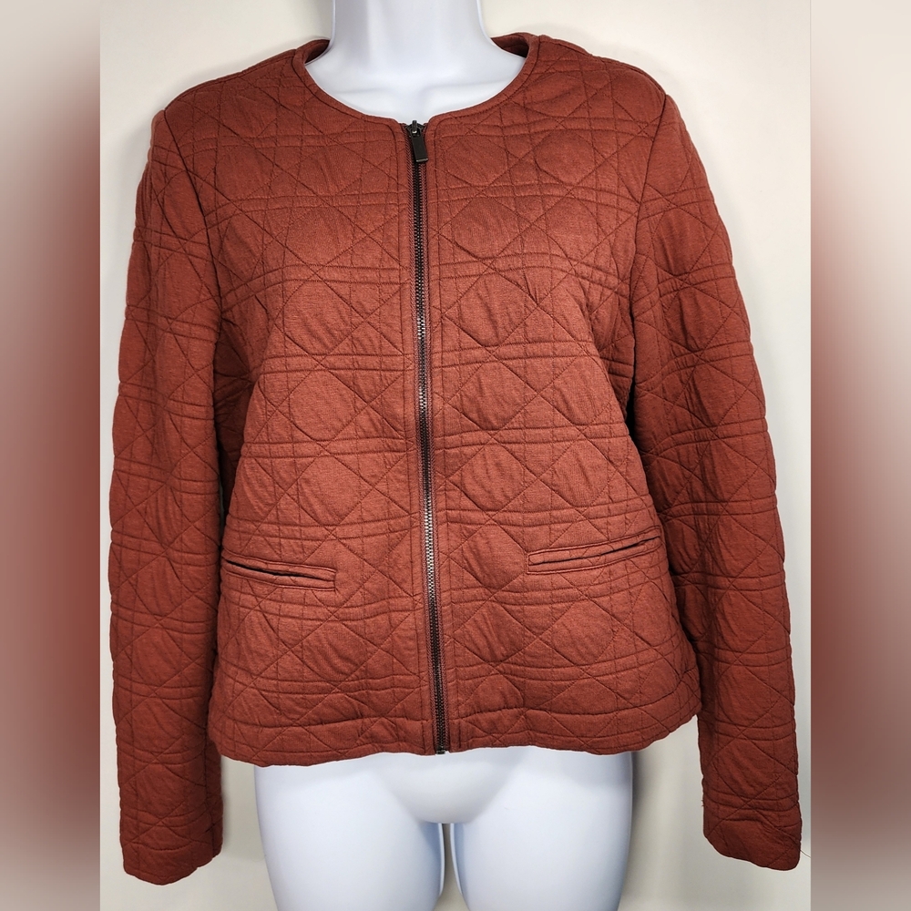 Bagatelle Cora Collarless Quilted Knit‎ Cropped Jacket Size M